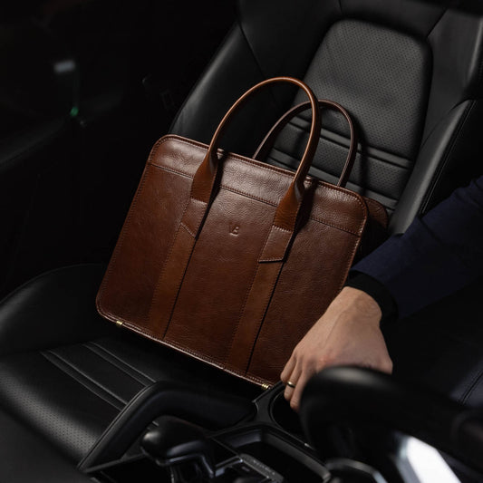 Exquisite  Slim Leather Laptop Briefcase